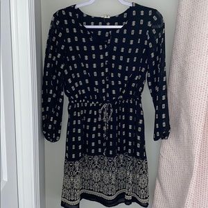 Black Print Mini Dress